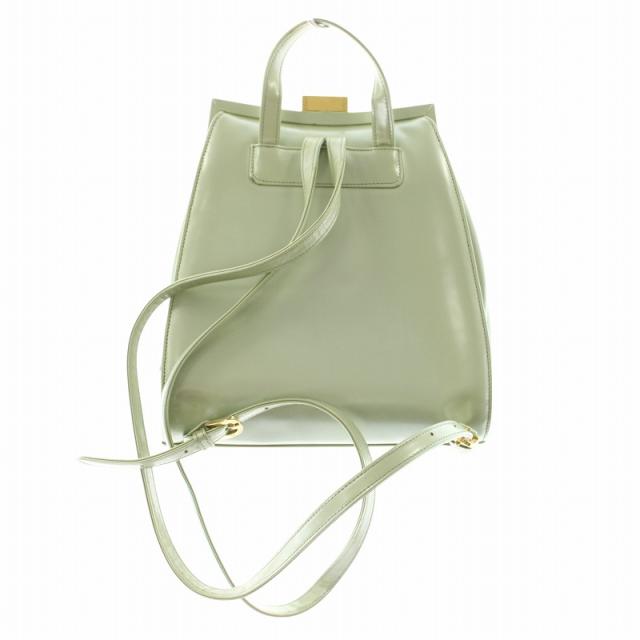 中古】GIANNI VERSACE リュックサック デイパック エナメル レザー