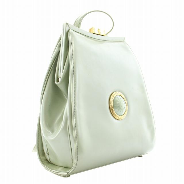 中古】GIANNI VERSACE リュックサック デイパック エナメル レザー