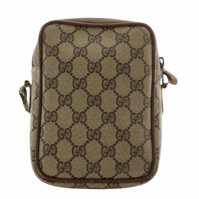 中古】GUCCI ショルダーバッグ ポシェット ミニ PVC レザー GG