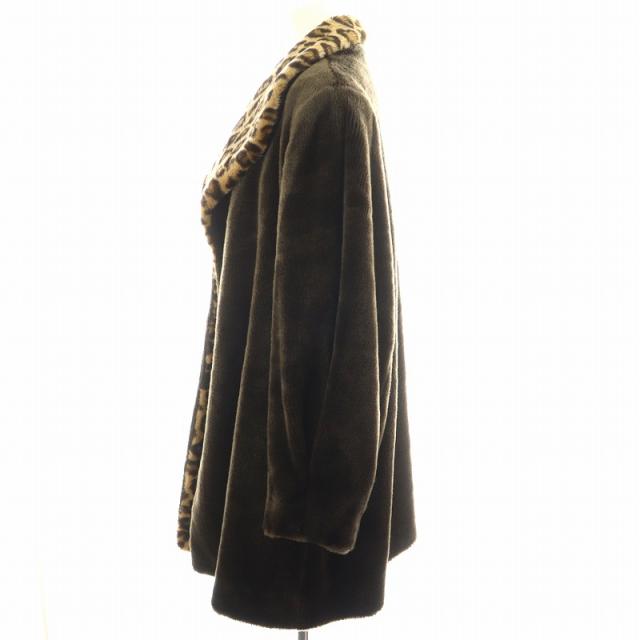 中古】イタリヤ 伊太利屋 ファーコート ロング アニマル柄 ヒョウ柄