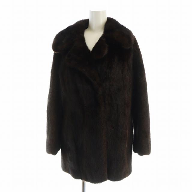 【中古】ロティニー ROTNY 毛皮コート ミンクファー 長袖 総裏地 茶 ブラウン ■GY18 /MQ レディース