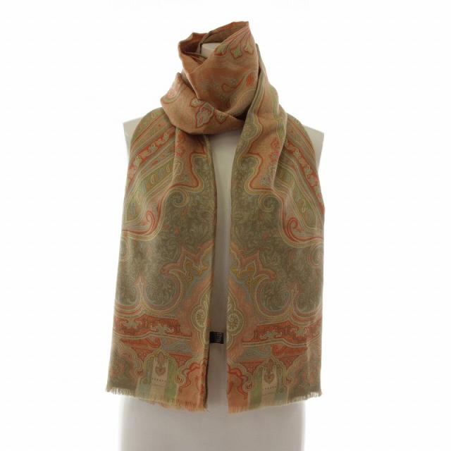 ETRO エトロ レディース カシミヤ シルク 大判ストール ベージュ