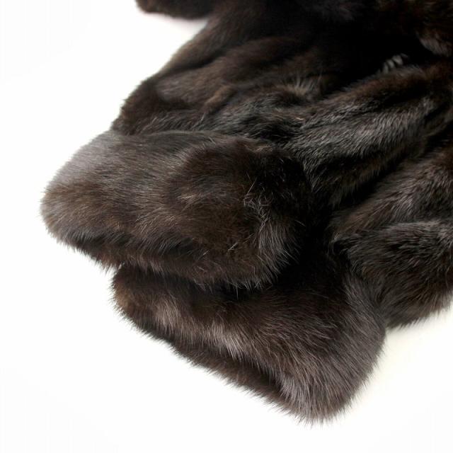 サガミンク ロイヤル ファーコート ショート丈 焦げ茶 11号 S~M