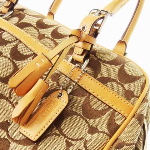 コーチ COACH ハンドバッグ キャンバス レザー 海 魚 マリンモチ 