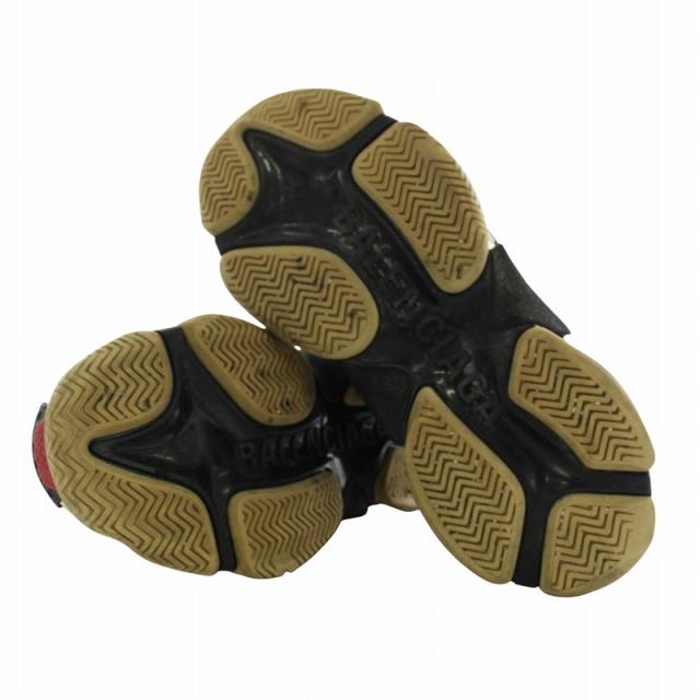 【中古】バレンシアガ BALENCIAGA Triple S スニーカー メッシュ レザー ローカット 厚底 ロゴ 40 26.5cm 黒 533882