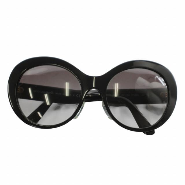 【中古】DOLCE&GABBANA 眼鏡 サングラス セルフレーム グラデーション ラウンド ロゴ 57□20-140 黒 DG4295-F