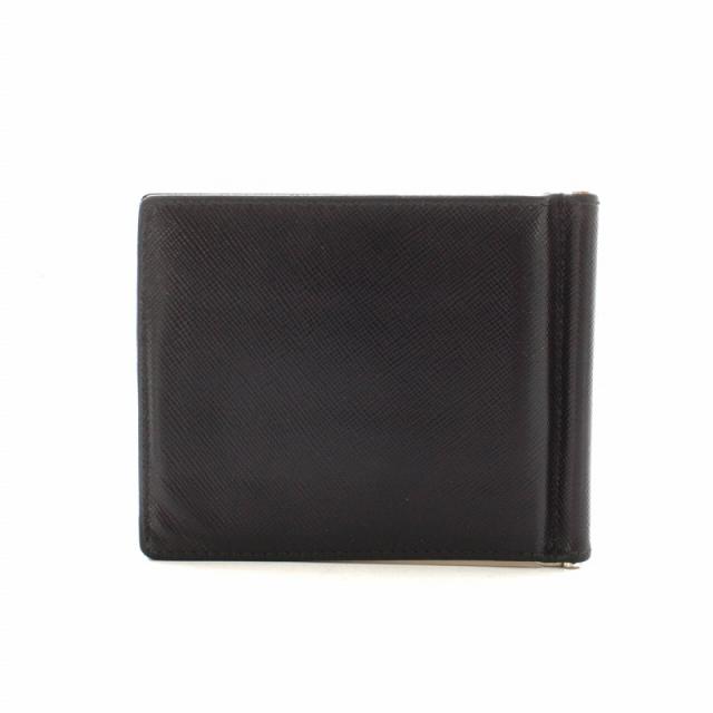 大人気✨プラダ マネークリップ 札入れ サフィアーノレザー ロゴ金具 黒 メンズ 大人気✨プラダ マネークリップ 札入れ サフィアーノレザー ロゴ