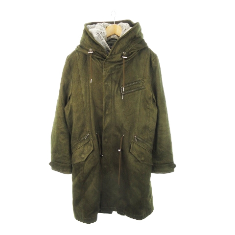 TORNADO MART フェイクファー付きマイクロスエードダウンジャケット