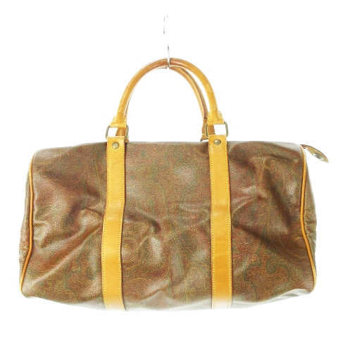 中古】エトロ ETRO ボストンバッグ 旅行バッグ PVC レザー 革 ID
