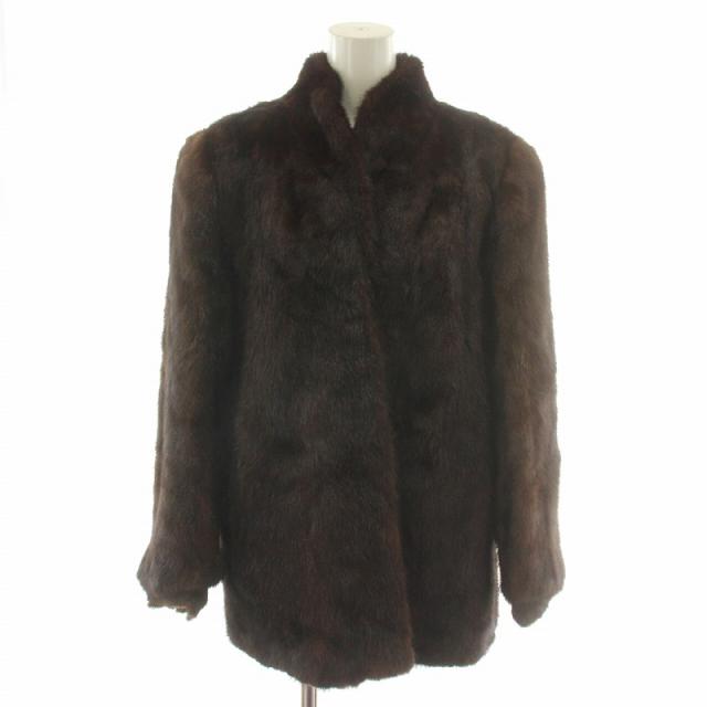 Rambulton　ミンク　ハーフコート　茶　LLサイズ Rrmbulton(オンワード)ミンク ブラウン毛皮ハーフコート