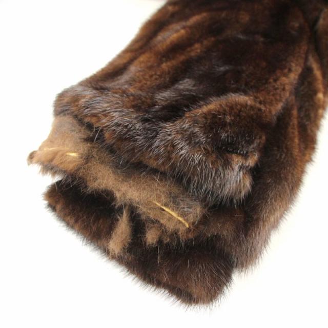 ランブルトン ファーコート ハーフ ミドル ミンク 毛皮 総裏地 11号 茶