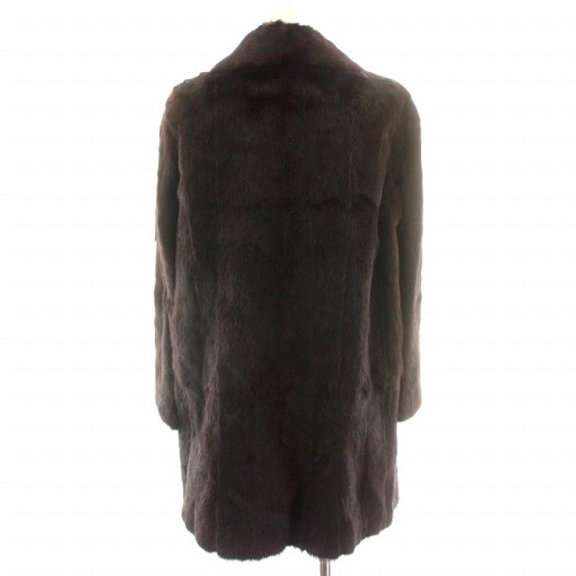 ファーコート ハーフ ダークミンクファー 毛皮 アウター 茶 ブラウン