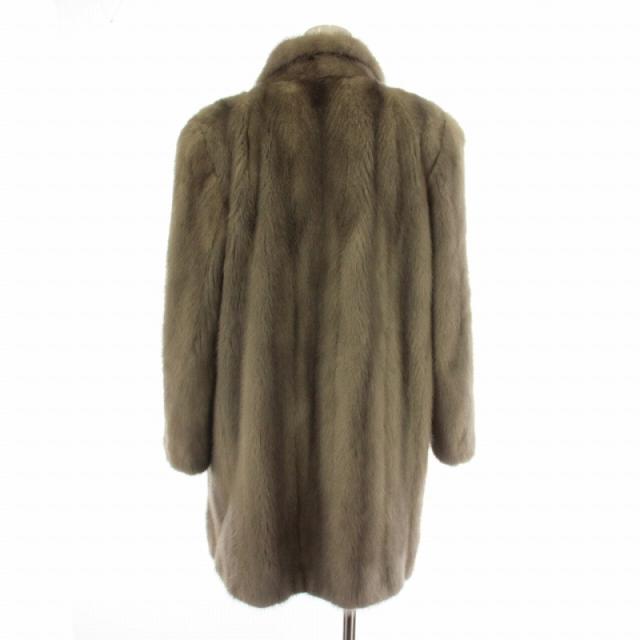ノーブランド ファーコート アウター 毛皮 ミンク 染毛 ミドル 肩