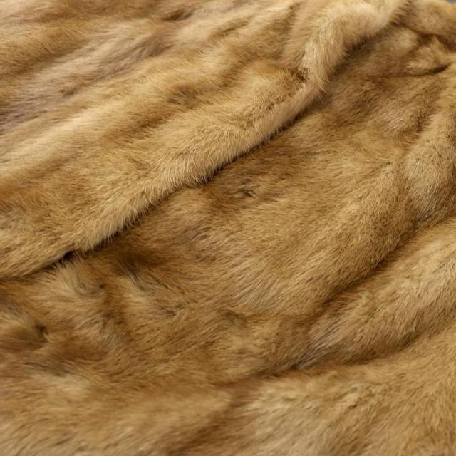 中古】ファーコート ミドル ハーフ ミンク 毛皮 総裏地 11号 大きい