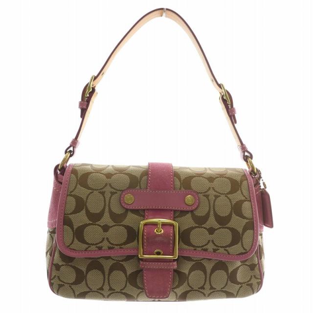 中古】コーチ COACH ハンドバッグ ワンショルダー キャンバス スエード