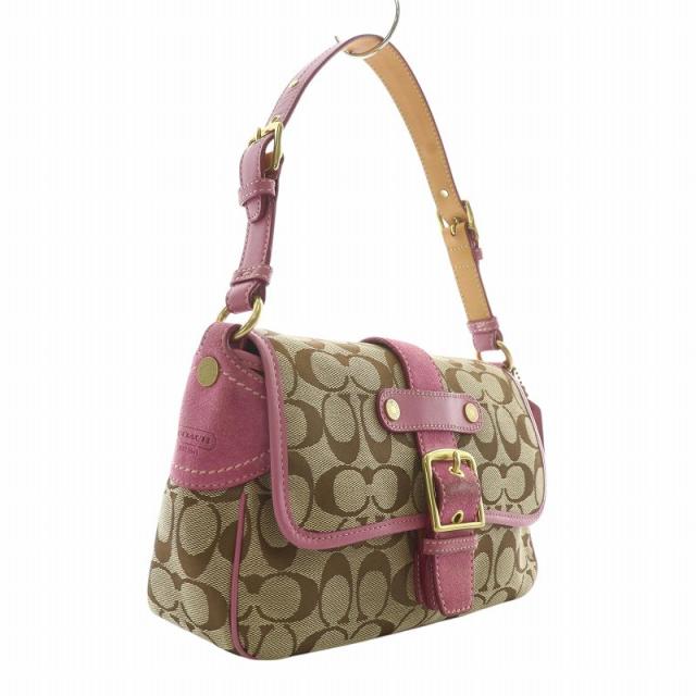 中古】コーチ COACH ハンドバッグ ワンショルダー キャンバス スエード