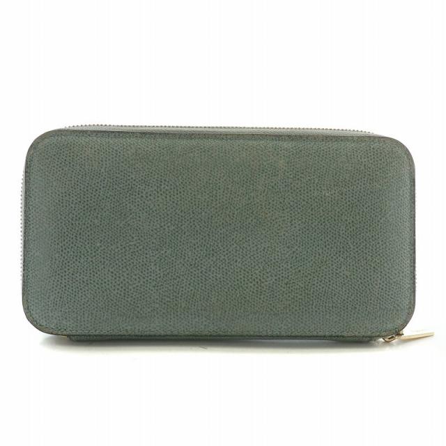 【中古】ヴァレクストラ Valextra ジップパース 12カード 長財布 レザー ラウンドファスナー 青 ブルー メンズ 中古】ヴァレクストラ Valextra ジップパース 12カード 長財布 レザー