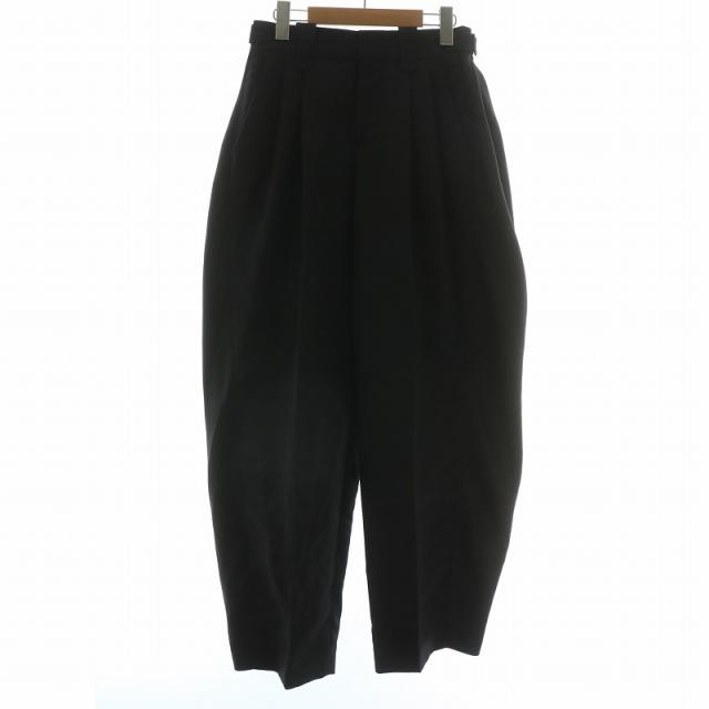 【中古】ルイヴィトン LOUIS VUITTON 25SS パンツ スラックス ストレート モノグラム パッチ ジップフライ 34 S 黒