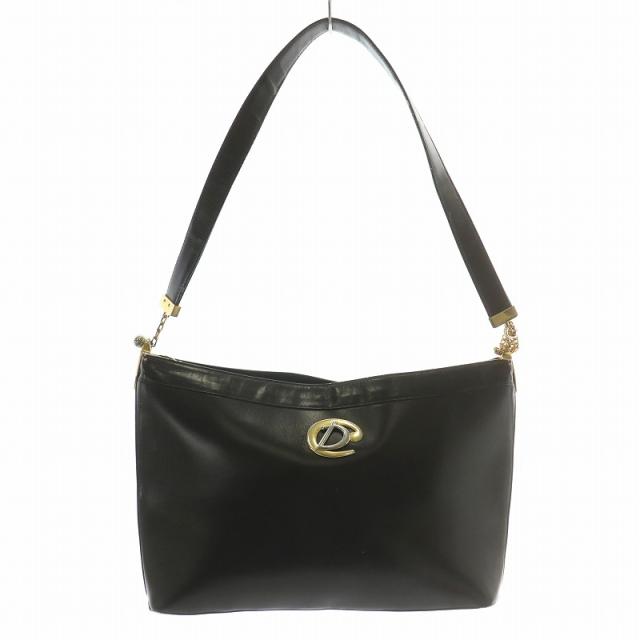 【中古】クリスチャンディオール Christian Dior ハンドバッグ ワンショルダー レザー ロゴ ゴールド金具 茶色
