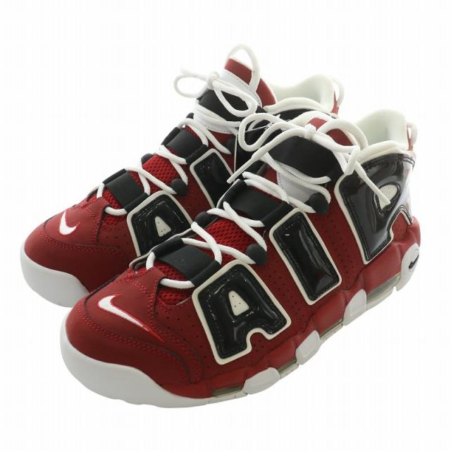 【中古】未使用品 NIKE AIR MORE UPTEMPO 96 スニーカー レザー ハイカット US9.5 27.5cm 赤 921948-600