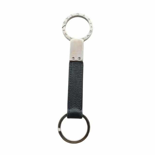 中古】ブルガリ BVLGARI キーリング チャーム ストラップ レザー ロゴ