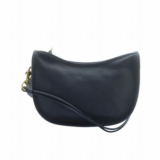 【中古】コーチ COACH オールドコーチ ヴィンテージ USA製 6921 ショルダーバッグ 斜めがけ レザー 紺 ネイビー