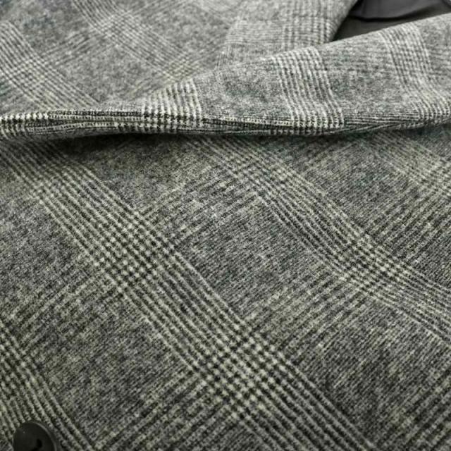 美品】ATON グレー チェック柄 チェスターコ－ト レースレディース