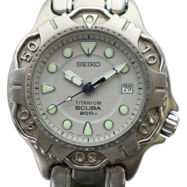 電池交換済!! 稼働品!!】セイコー・スキューバ 200m・デイト・コンビ