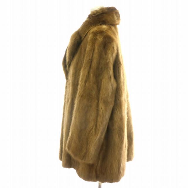 中古】ファーコート ミドル ハーフ ミンクファー 毛皮 総裏地 13号