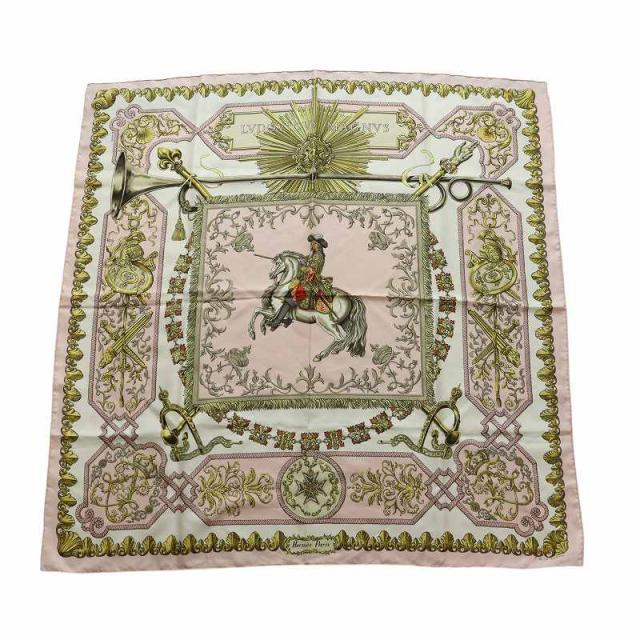 中古】エルメス HERMES カレ 90 LVDOVICVS MAGNVS 白い馬に跨ったルイ