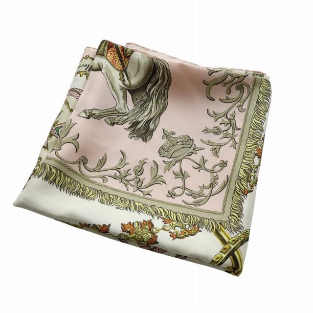 中古】エルメス HERMES カレ 90 LVDOVICVS MAGNVS 白い馬に跨ったルイ