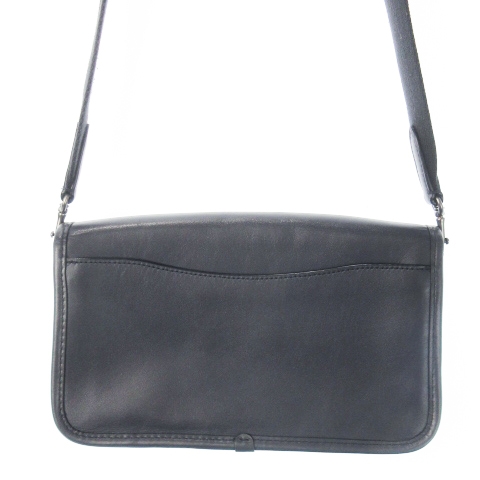 COACH ブラック 紺 レザー ショルダーバッグ 中古】コーチ COACH