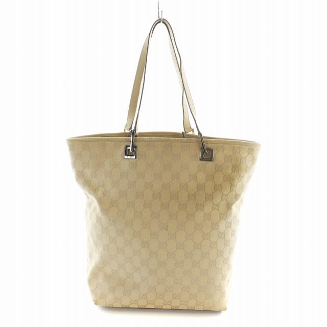 【中古】グッチ GUCCI GGキャンバス トートバッグ ハンド ロゴ 総柄 ベージュ 31243 1705 ■GY18 /MQ