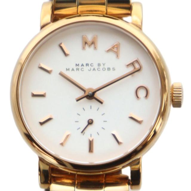 1円～used マークジェイコブス クォーツ 動作確認済(B-ロ52) マークバイマークジェイコブス 腕時計 クオーツ ホワイト MBM1350