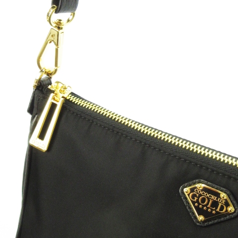 中古】未使用品 ココセリュックスゴールド ショルダーバッグ ナイロン  