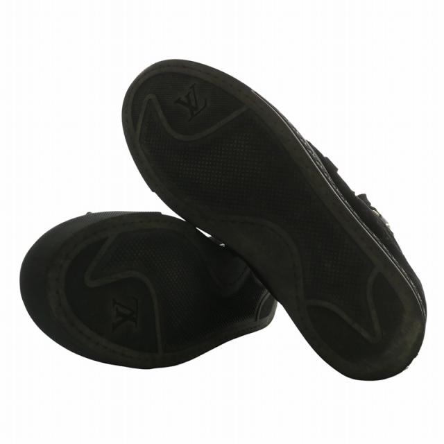 【中古】ルイヴィトン LOUIS VUITTON スニーカー スエード ムートン ボア ハイカット モノグラム 36.5 23.5cm 黒