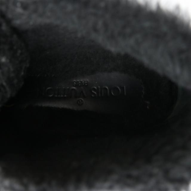 【中古】ルイヴィトン LOUIS VUITTON スニーカー スエード ムートン ボア ハイカット モノグラム 36.5 23.5cm 黒