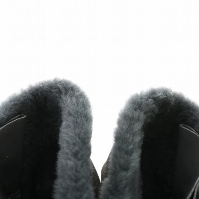 【中古】LOUIS VUITTON エンジニアブーツ ムートンブーツ スエード ボア ショート ラウンドトゥ 36.5 23.5cm グレー