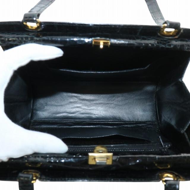 中古】ジーノトロンバ Gino Tromba トートバッグ ハンド クロコダイル