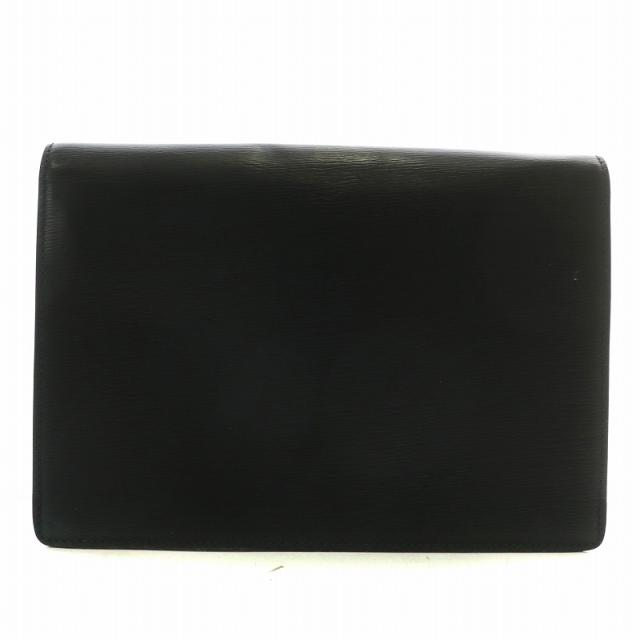 【中古】エステーデュポン S.T.DUPONT クラッチバッグ セカンドバッグ レザー ロゴ ゴールド金具 黒 ブラック