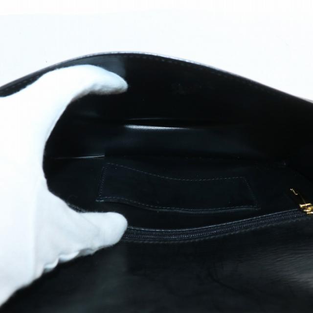 【中古】エステーデュポン S.T.DUPONT クラッチバッグ セカンドバッグ レザー ロゴ ゴールド金具 黒 ブラック
