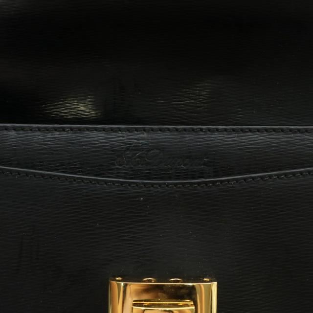 【中古】エステーデュポン S.T.DUPONT クラッチバッグ セカンドバッグ レザー ロゴ ゴールド金具 黒 ブラック