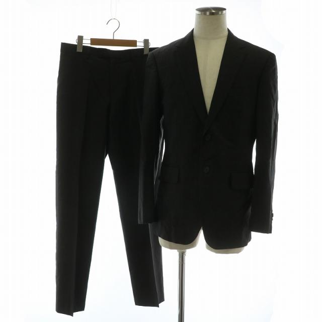 【中古】PAUL SMITH LONDON CERRUTI スーツ セットアップ テーラードジャケット シングル 2B 総裏地 スラックス L 黒