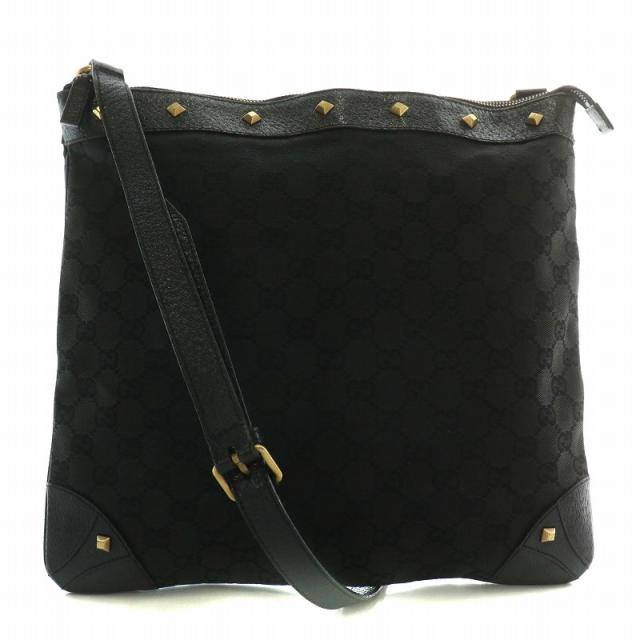 GUCCI ショルダーバッグ サコッシュ GGキャンバス 斜めがけ 黒