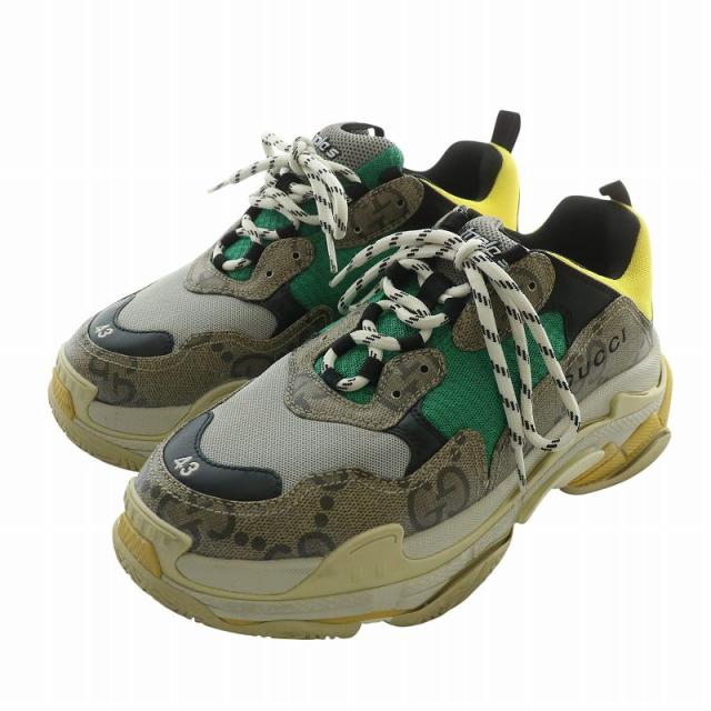 【中古】GUCCI × BALENCIAGA 21AW The Hacker Project Triple S スニーカー ローカット 厚底 US10 28.5cm 681067