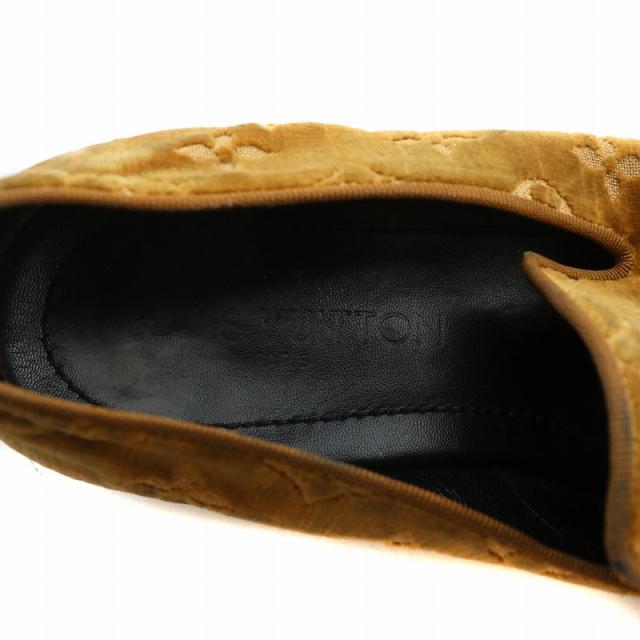 【中古】ルイヴィトン LOUIS VUITTON モノグラム ベロア スリッポン ローファー ベルベット 6.5 25.5cm 茶 ブラウン