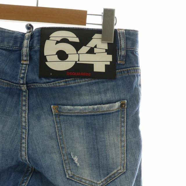 【中古】DSQUARED2 COOL GIRL CROPPED JEAN デニムパンツ スキニー ダメージ加工 ペイント加工 ロゴ 34 XS 青 中古】DSQUARED2 COOL GIRL CROPPED JEAN デニムパンツ スキニー
