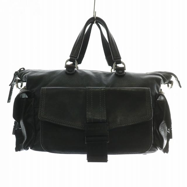 【中古】ディーゼル DIESEL ハンドバッグ ショルダー 2WAY レザー ロゴ 黒 ブラック /XZ ■GY18 レディース