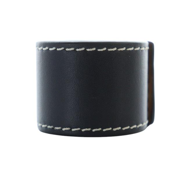 LOEWE ロエベ スラップ ブレスレット アナグラム 型押し バングル 黒