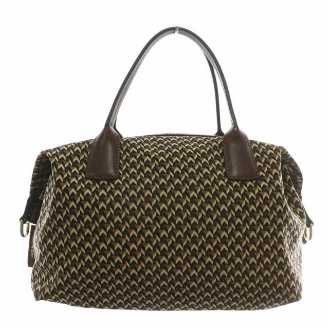 【中古】ロベルタピエリ ROBERTA PIERI タタミ TATAMI ハンドバッグ ショルダー 2WAY ナイロン レザー 総柄 茶色